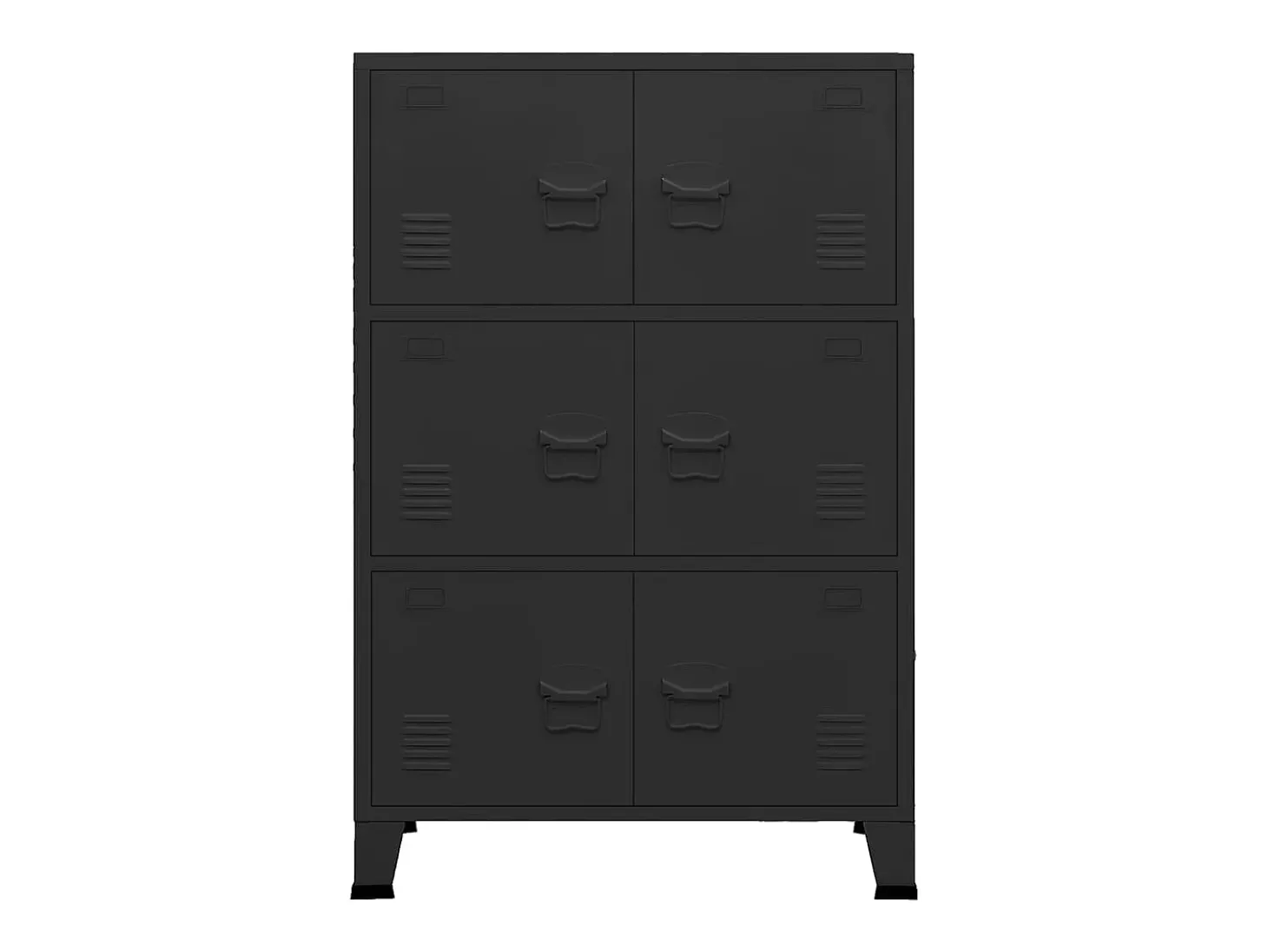 Aparador de arrumação industrial 75x40x115 cm metal preto