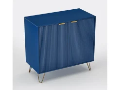 Aparador de cozinha com 2 portas e 2 prateleiras, para cozinha, sala de jantar e sala de estar, azul, 80x40x78 cm