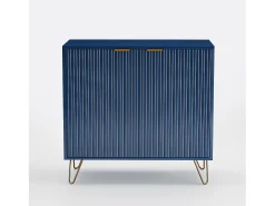 Aparador de cozinha com 2 portas e 2 prateleiras, para cozinha, sala de jantar e sala de estar, azul, 80x40x78 cm