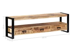 Aparador de TV de design prático 150 cm madeira maciça de mangueira 2502013