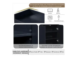 Aparador Moderno Minimalista 120cm com 4 Portas, Estrutura em Metal e Prateleiras Ajustáveis – preto e Dourado