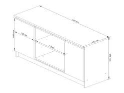 Aparador para TV Artisan Carvalho, 120cm, 2 Portas, Montagem Fácil