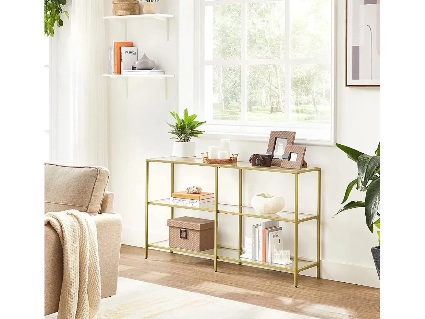 Aparador 130x30x73,3 cm dourado