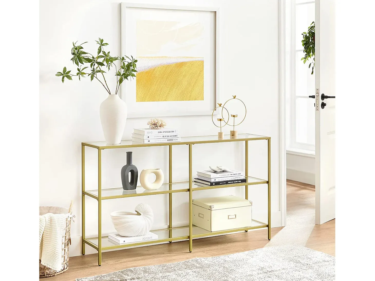 Aparador 130x30x73,3 cm dourado