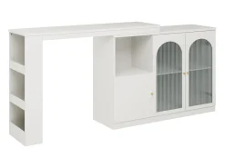 Aparador、Armário bar giratório em MDF - grande espaço de arrumação - estilo contemporâneo - Branco