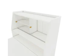 Aparador、Armário bar retrátil - com compartimentos por cima - estilo moderno - Branco