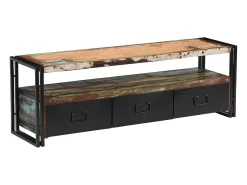 Aparador/rack para TV design prático madeira maciça reciclada 120 cm 2502156