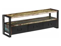 Aparador/rack para TV design prático madeira maciça reciclada 120 cm 2502156