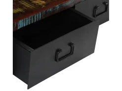 Aparador/rack para TV design prático madeira maciça reciclada 120 cm 2502156