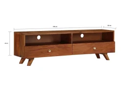 Aparador/rack para TV design prático madeira maciça reciclada 140 cm 2502158