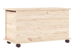 Arca de arrumação c/ rodas ALTA 73x39,5x44 cm pinho maciço PT406088