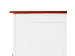 Arca de arrumação c/ tampa acácia maciça castanho e branco