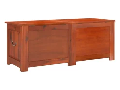 Arca de arrumação c/ tampa madeira de acácia maciça castanho