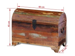 Arca de arrumação em madeira reciclada maciça