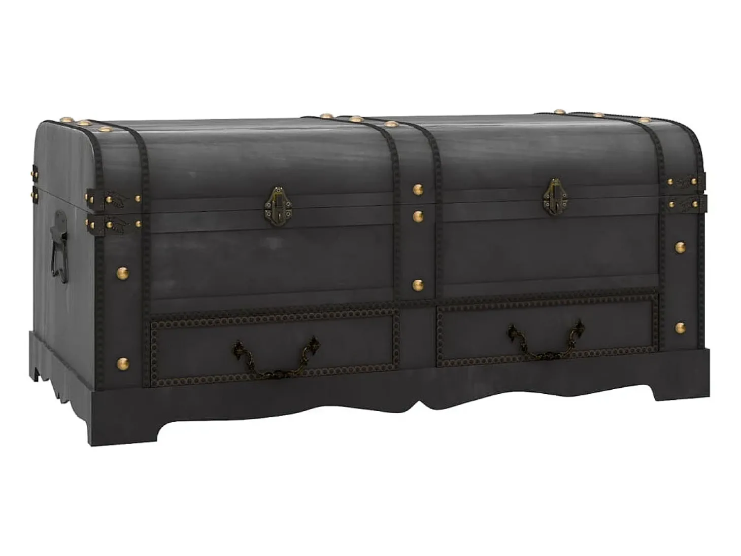 Arca de arrumação grande madeira preto
