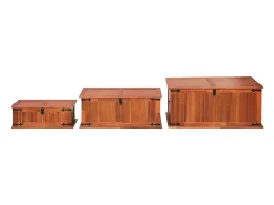 Arcas de arrumação 3 pcs madeira de acácia maciça