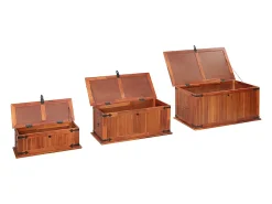 Arcas de arrumação 3 pcs madeira de acácia maciça