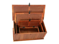 Arcas de arrumação 3 pcs madeira de acácia maciça