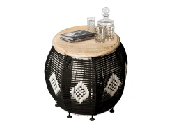 Arion | Mesa de apoio em Madeira de Manga Castanho Preto 43 cm
