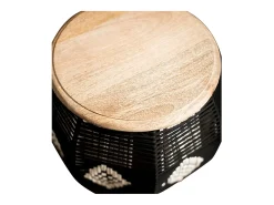 Arion | Mesa de apoio em Madeira de Manga Castanho Preto 43 cm