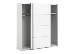 Armário Accadia de 2 portas, mobiliário de quarto, roupeiro, roupeiro, 182x64 h202 cm, branco