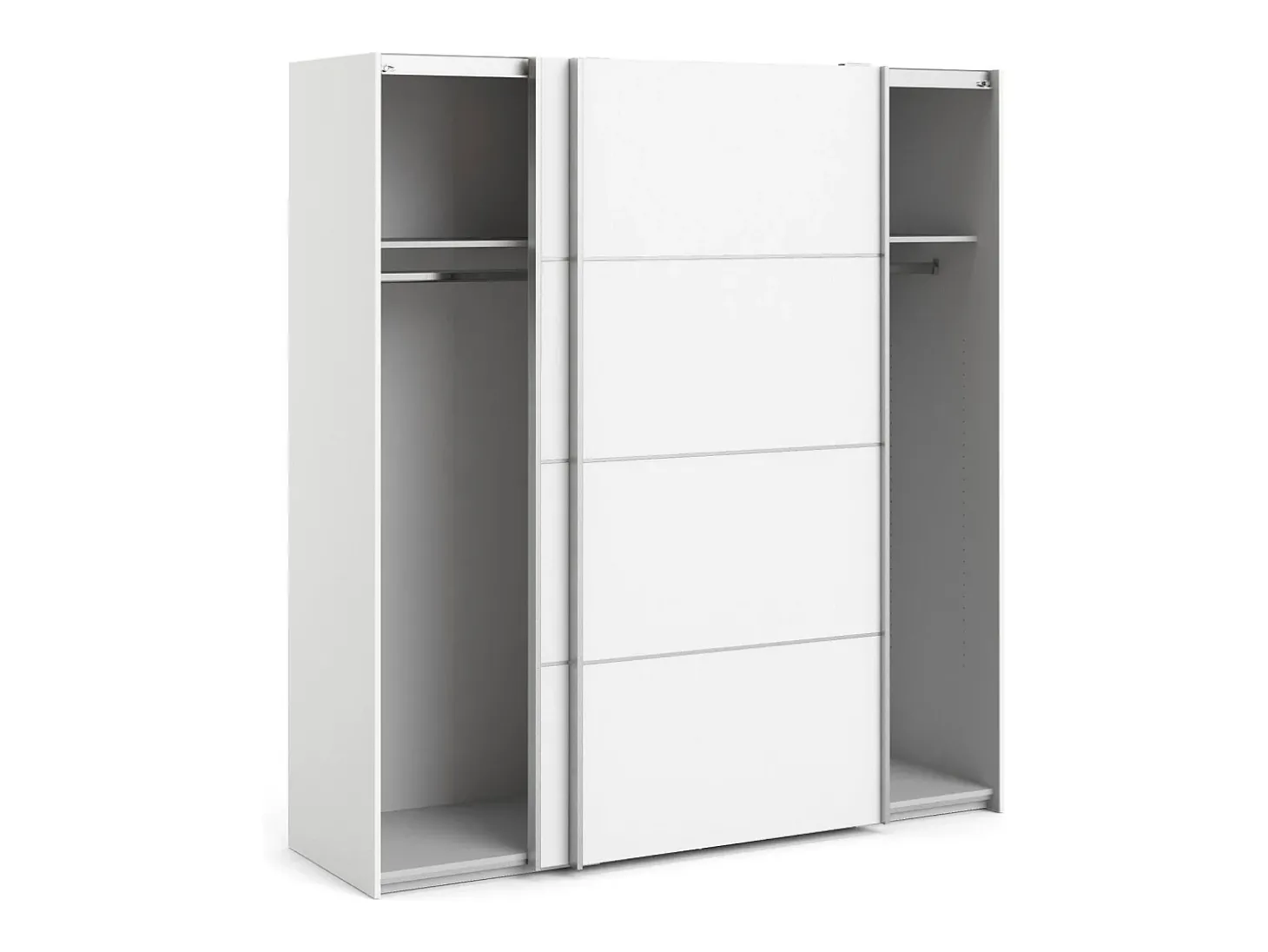 Armário Accadia de 2 portas, mobiliário de quarto, roupeiro, roupeiro, 182x64 h202 cm, branco