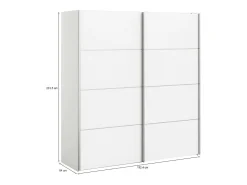 Armário Accadia de 2 portas, mobiliário de quarto, roupeiro, roupeiro, 182x64 h202 cm, branco