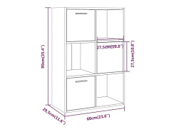 Armário arrumação 60x29,5x90 cm cor cinzento sonoma