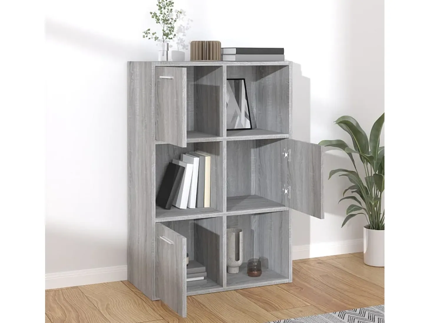 Armário arrumação 60x29,5x90 cm cor cinzento sonoma