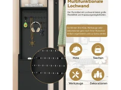 Armário com 3 gavetas, 1 porta e sapateira - 100 x 35 x 180 cm - MDF - Preto