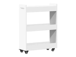 Armário com rodas 60x22x79 cm derivados de madeira branco