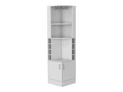 Armário de bar de canto Syrah, com suporte para copos, 180.59 cm X 46.73 cm X 46.73 cm , Branco