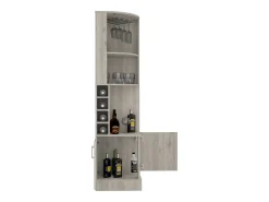 Armário de bar de canto Syrah, com suporte para copos, 180.59 cm X 46.73 cm X 46.73 cm , Branco