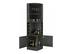 Armário de bar de canto Syrah com suporte para copos, 180.59 cm X 46.73 cm X 46.73 cm , castanho