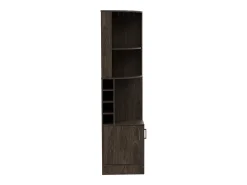 Armário de bar de canto Syrah com suporte para copos, 180.59 cm X 46.73 cm X 46.73 cm , castanho