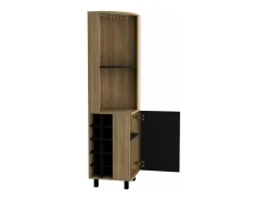 Armário de bar em melamina Kaia com 3 prateleiras, 9 suportes para copos, 10 suportes para garrafas, multicolor, 180 cm X 45 cm X 45 cm X 45 cm