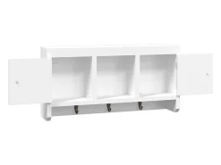 Armário de chaves 40x8,5x20 cm derivados de madeira/aço branco