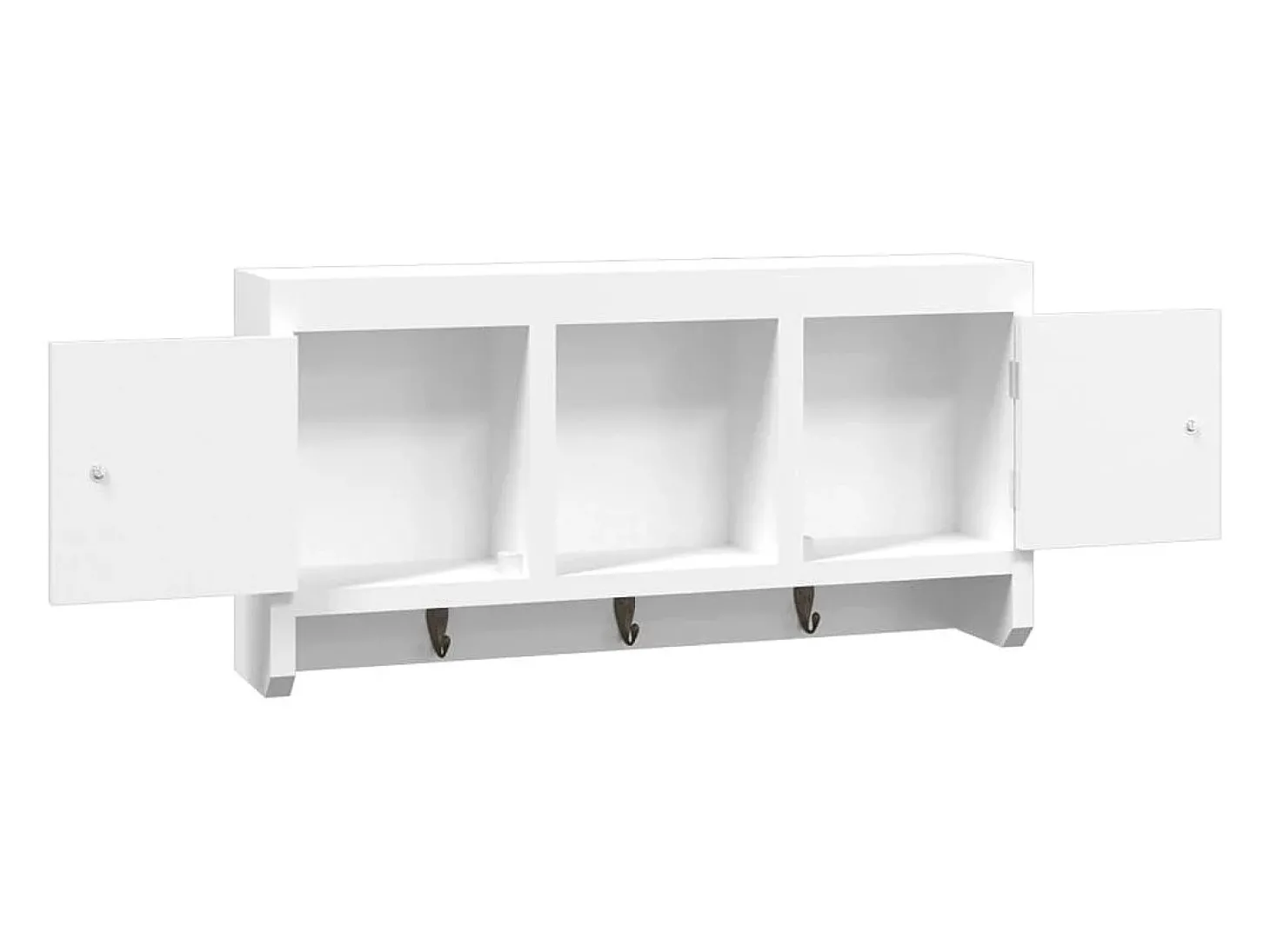 Armário de chaves 40x8,5x20 cm derivados de madeira/aço branco