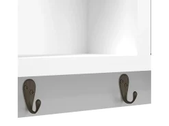 Armário de chaves 40x8,5x20 cm derivados de madeira/aço branco
