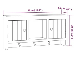 Armário de chaves 40x8,5x20 cm derivados de madeira/aço branco