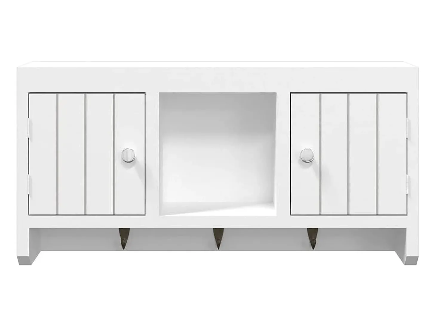 Armário de chaves 40x8,5x20 cm derivados de madeira/aço branco