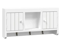 Armário de chaves 40x8,5x20 cm derivados de madeira/aço branco