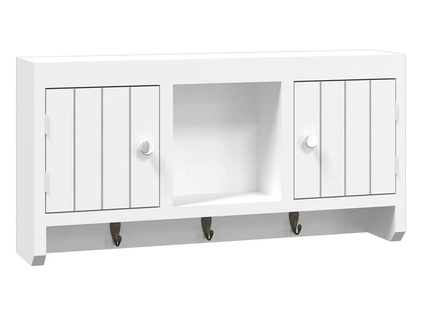 Armário de chaves 40x8,5x20 cm derivados de madeira/aço branco