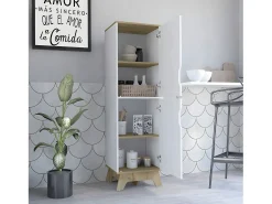 Armário de cozinha alto Pamplona em melamina com 4 prateleiras e 2 portas , 150.62 cm X 44.95 cm X 39.87 cm , Multicolor
