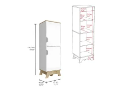 Armário de cozinha alto Pamplona em melamina com 4 prateleiras e 2 portas , 150.62 cm X 44.95 cm X 39.87 cm , Multicolor