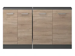 Armário de cozinha para sótão inclinado sonoma 140x46x81.6 r-line