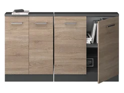 Armário de cozinha para sótão inclinado sonoma 140x46x81.6 r-line