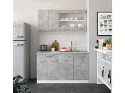 Armário de cozinha para sótão inclinado betão 140x46x81.6 r-line