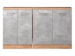 Armário de cozinha para sótão inclinado betão 140x46x81.6 r-line