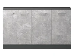 Armário de cozinha para sótão inclinado betão 140x46x81.6 r-line